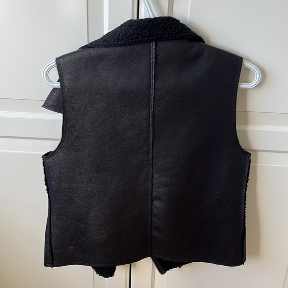C&C California Sherling black leather vest - Picture 2 of 3
